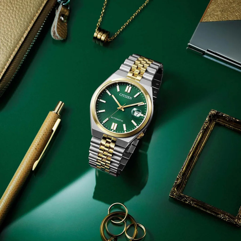 Citizen "Tsuyosa 60" NK0024-54X Mechanical Automatic Green Dial 40mm Stainless Steel Men's Watch