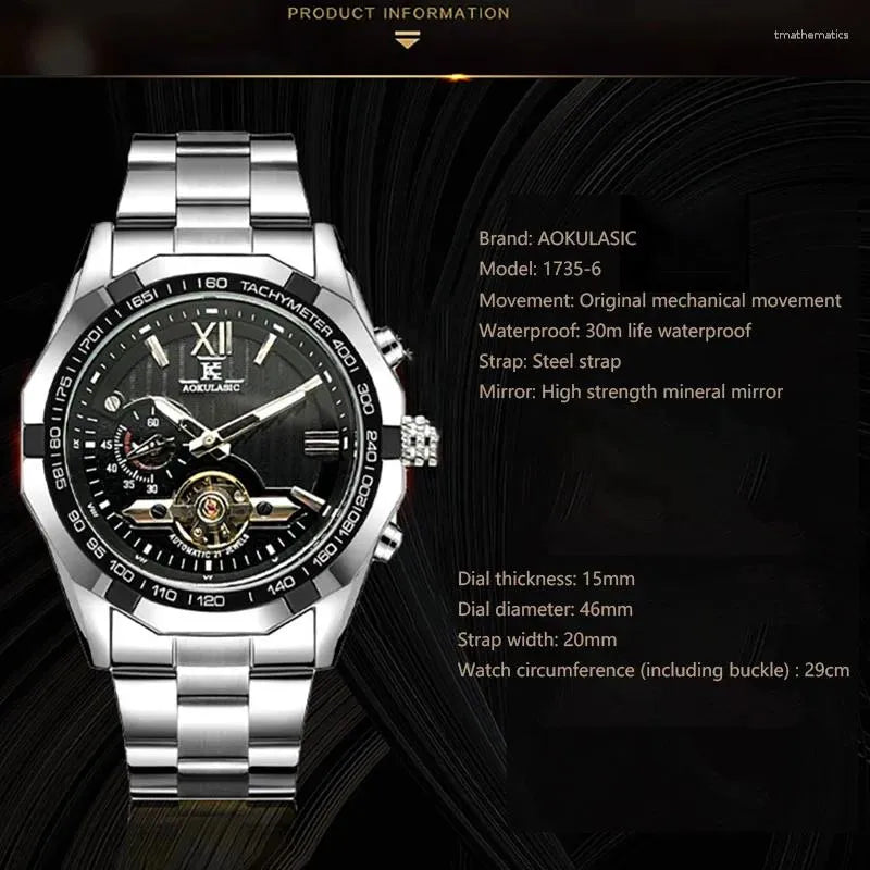 AOKULASIC Top Brand Men’s Mechanical Skeleton Luxury Watch